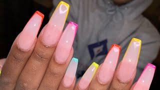 Acrylic Nails Tutorial Ombre Nails Acrylic Coffin Nails