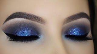 Blue Glitter Smokey Eye Tutorial